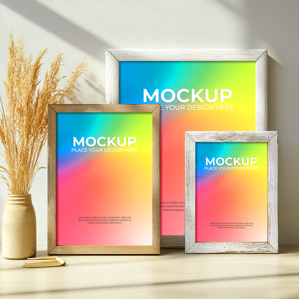 Bold square frame mockup for high-impact wall displays psd