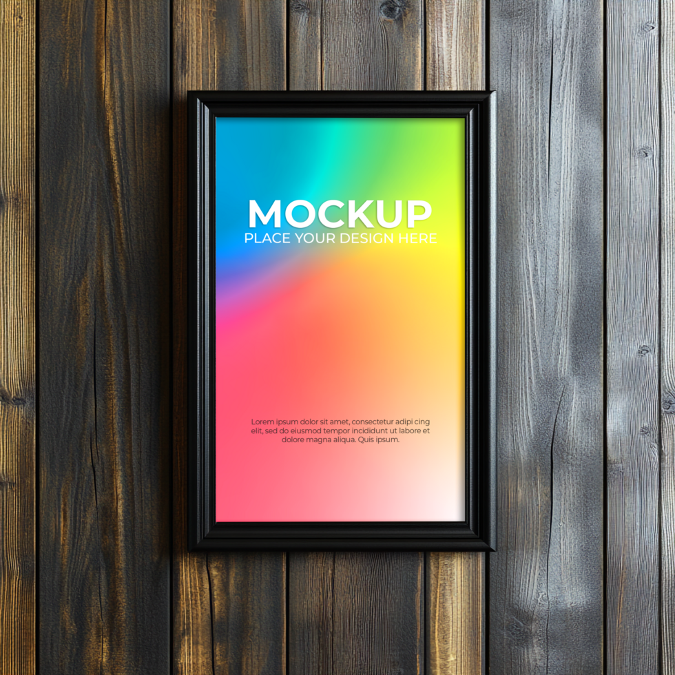 Abstract metal frame mockup for futuristic art pieces psd