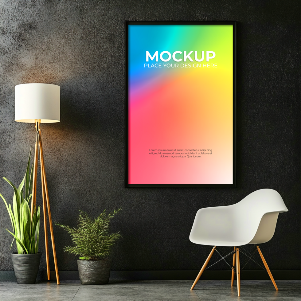 High-end interior frame mockup for professional room staging psd
