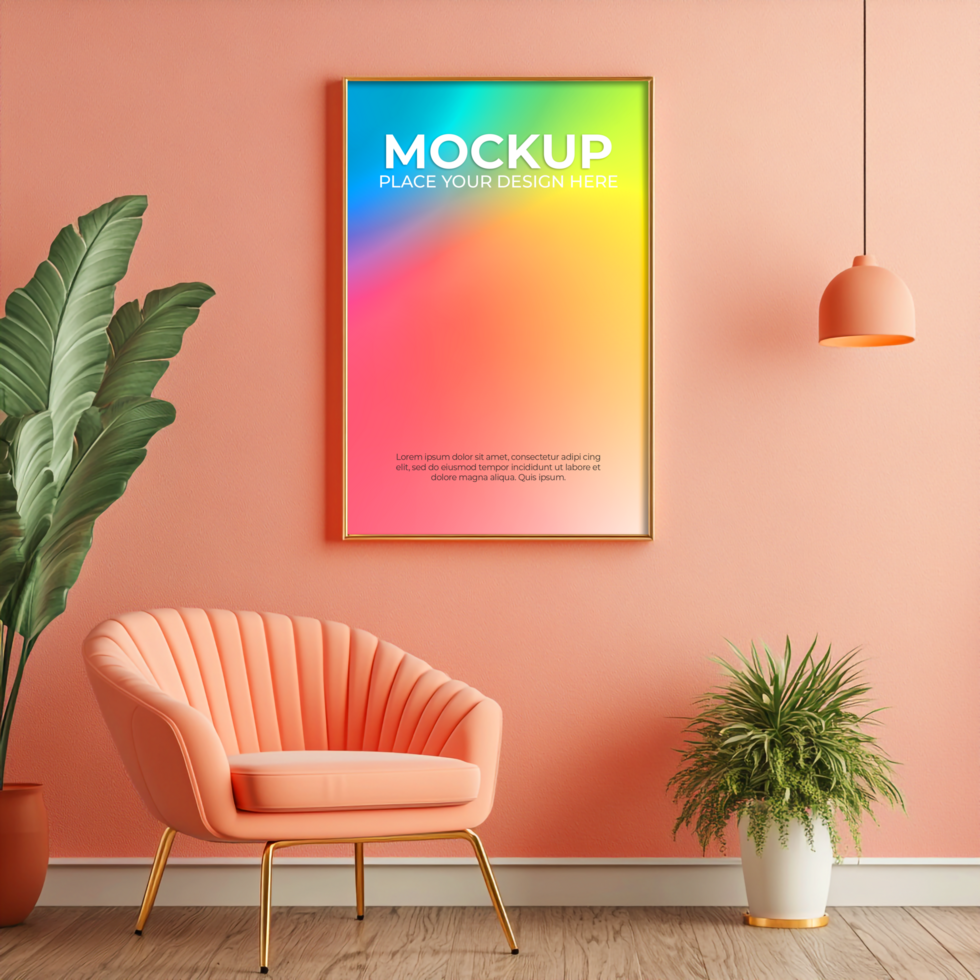 Vertical and horizontal frame mockup set for complete branding psd