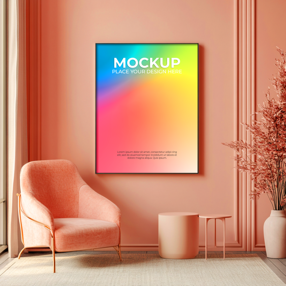 Ultra-realistic gold frame mockup for premium branding psd