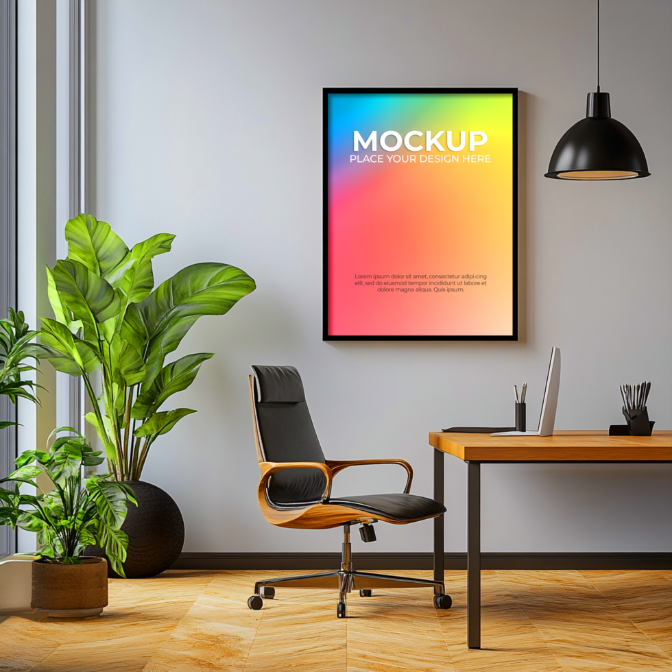 Empty gold picture frame mockup for classic photography psd
