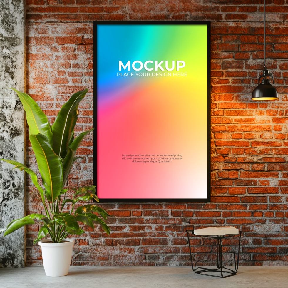 Open space frame mockup for abstract wall compositions psd