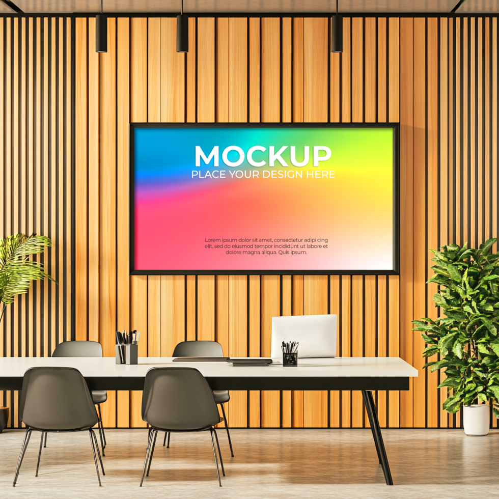 Floating blank canvas frame mockup for artistic renderings psd
