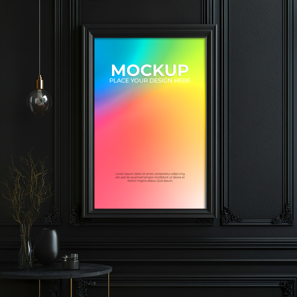 High-detail metal frame mockup for urban-inspired interiors psd