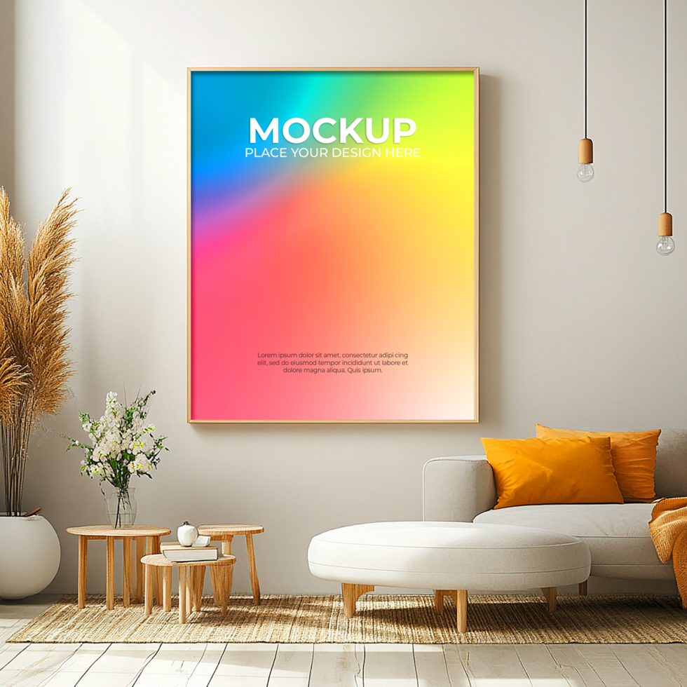 Wide black frame mockup for modern industrial aesthetics psd