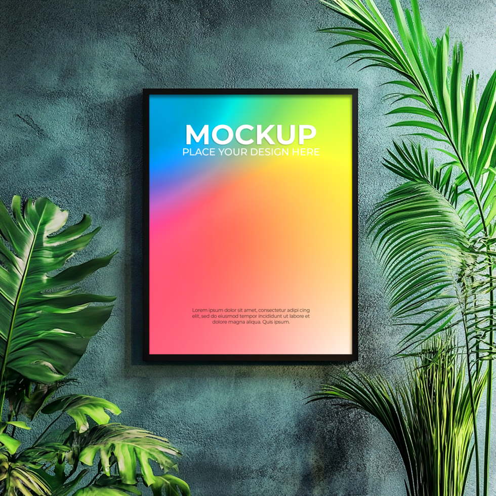 Ultra-clean blank frame mockup for stylish home decor psd