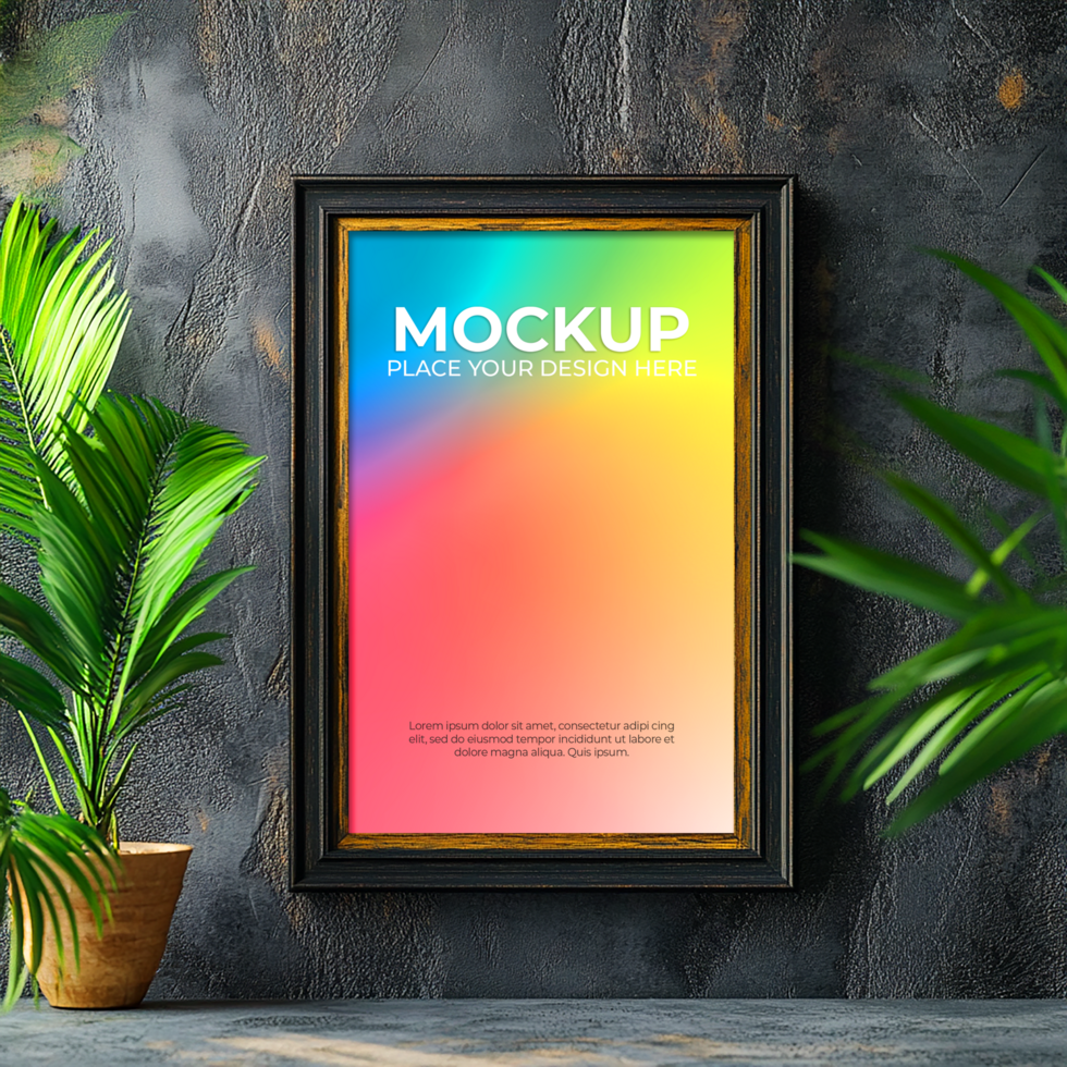 Simple floating frame mockup for artistic gallery walls psd
