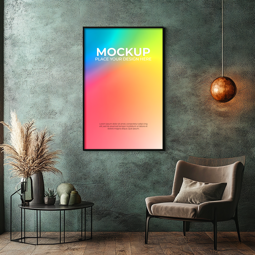 Dark wooden picture frame mockup for vintage-inspired designs psd