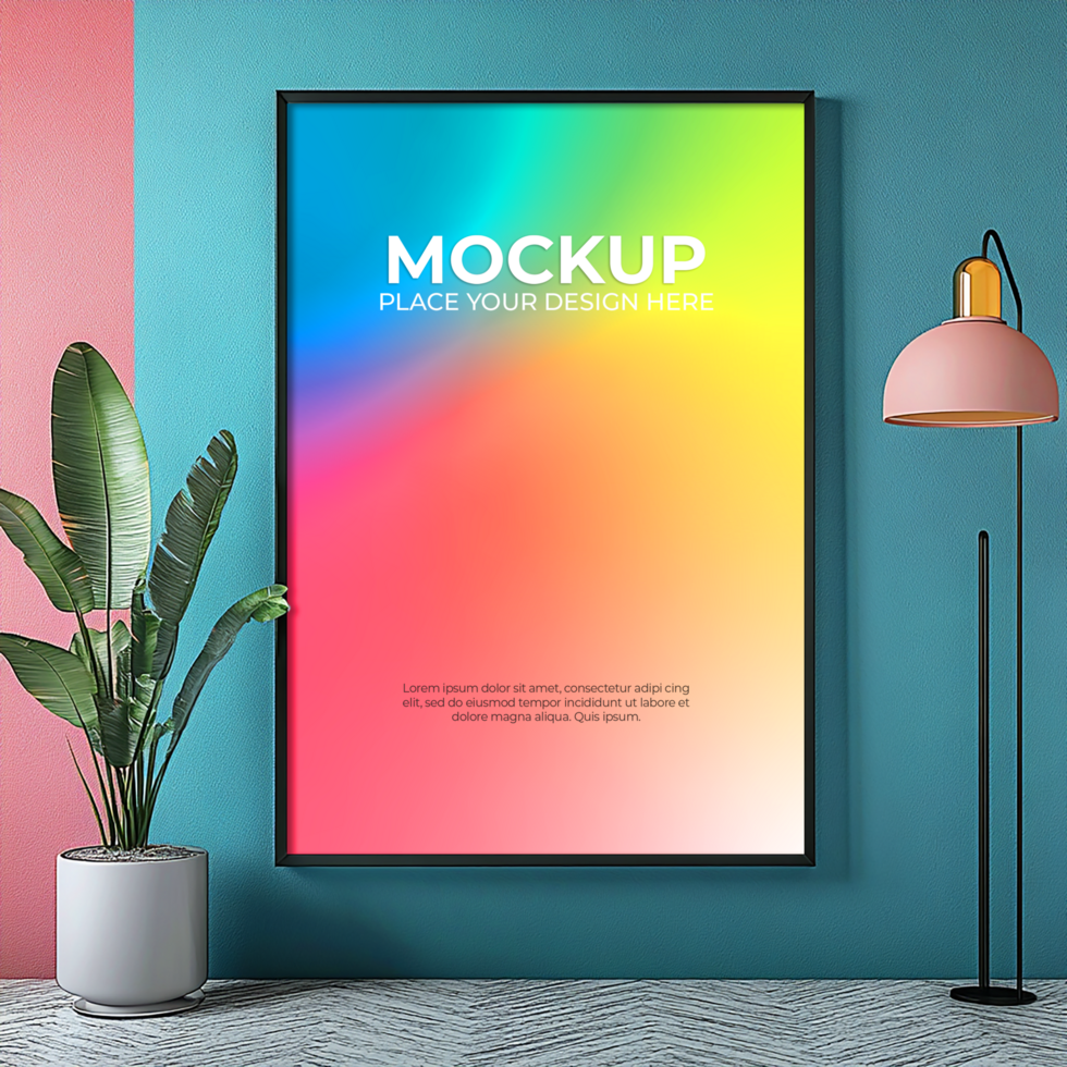 Shadowed picture frame mockup for realistic light effects psd