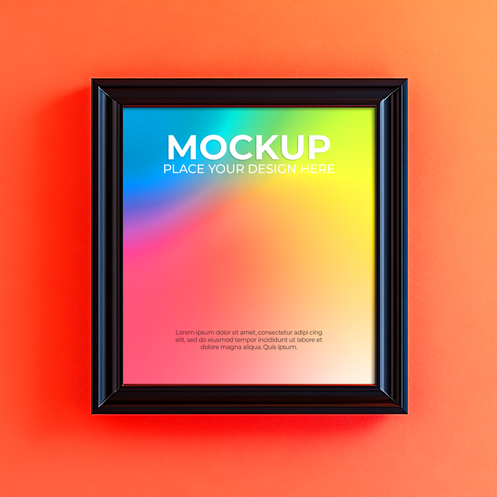 Realistic metallic frame mockup for industrial-style interiors psd