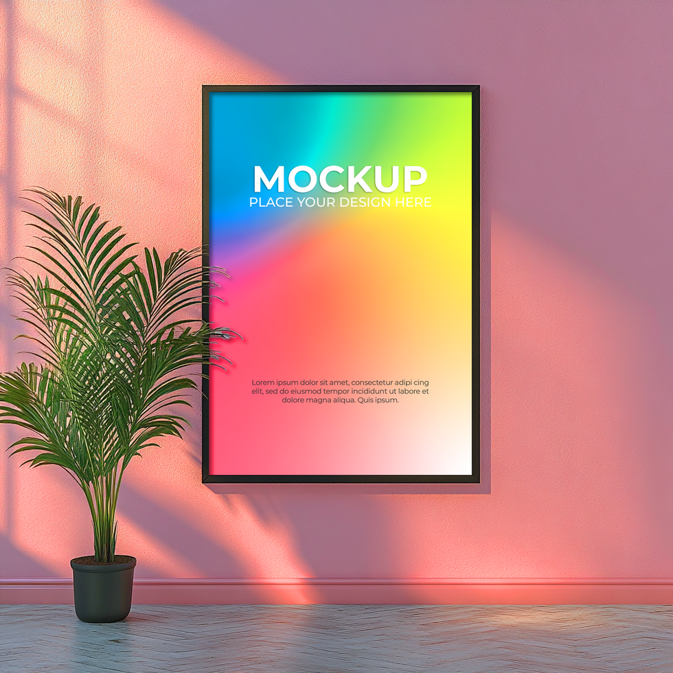 Blank poster frame mockup for advertising and marketing psd