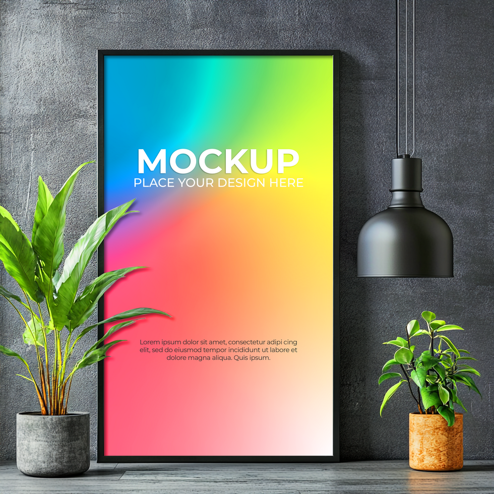 Vertical picture frame mockup for clean and modern designs psd
