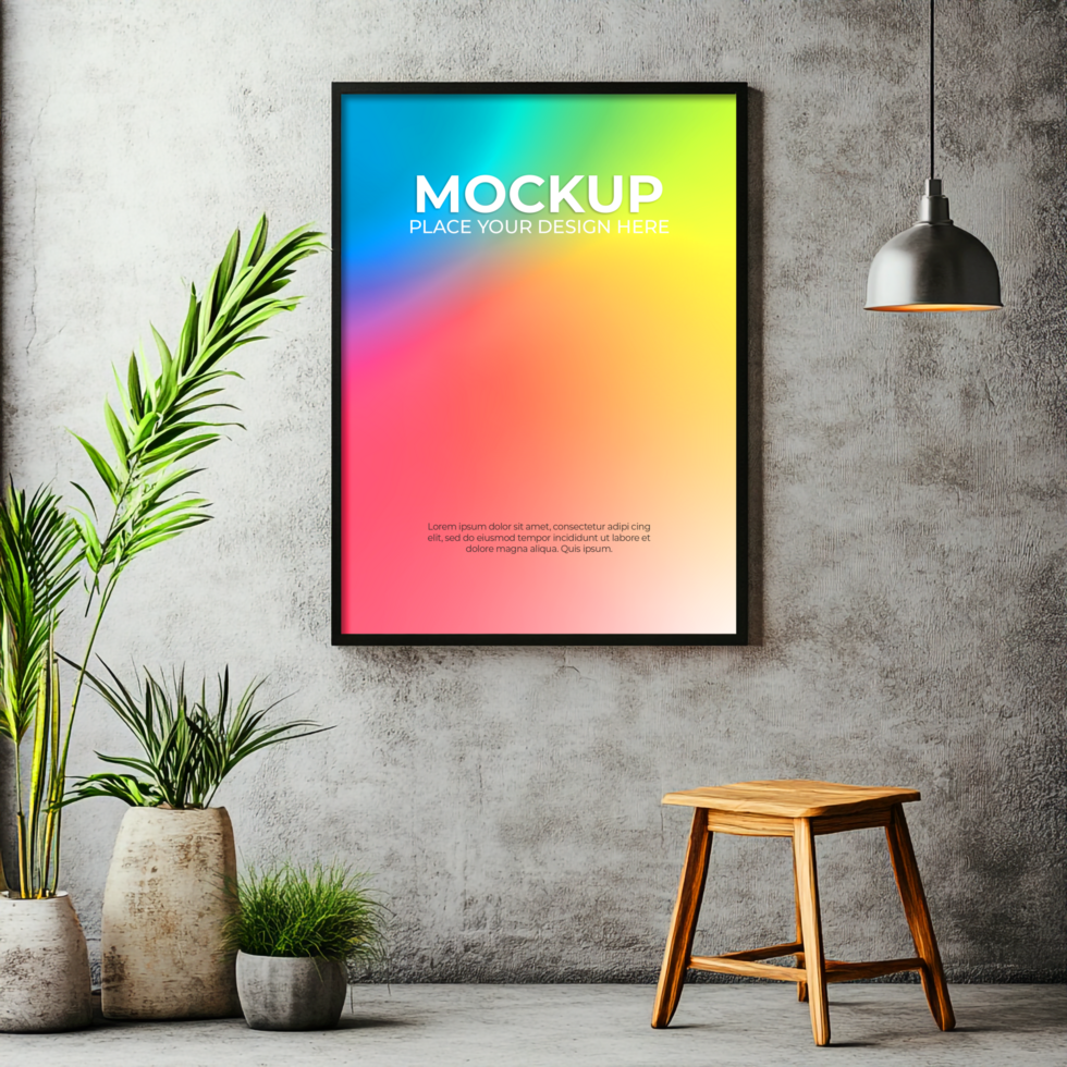 Realistic wooden picture frame mockup for natural aesthetics psd