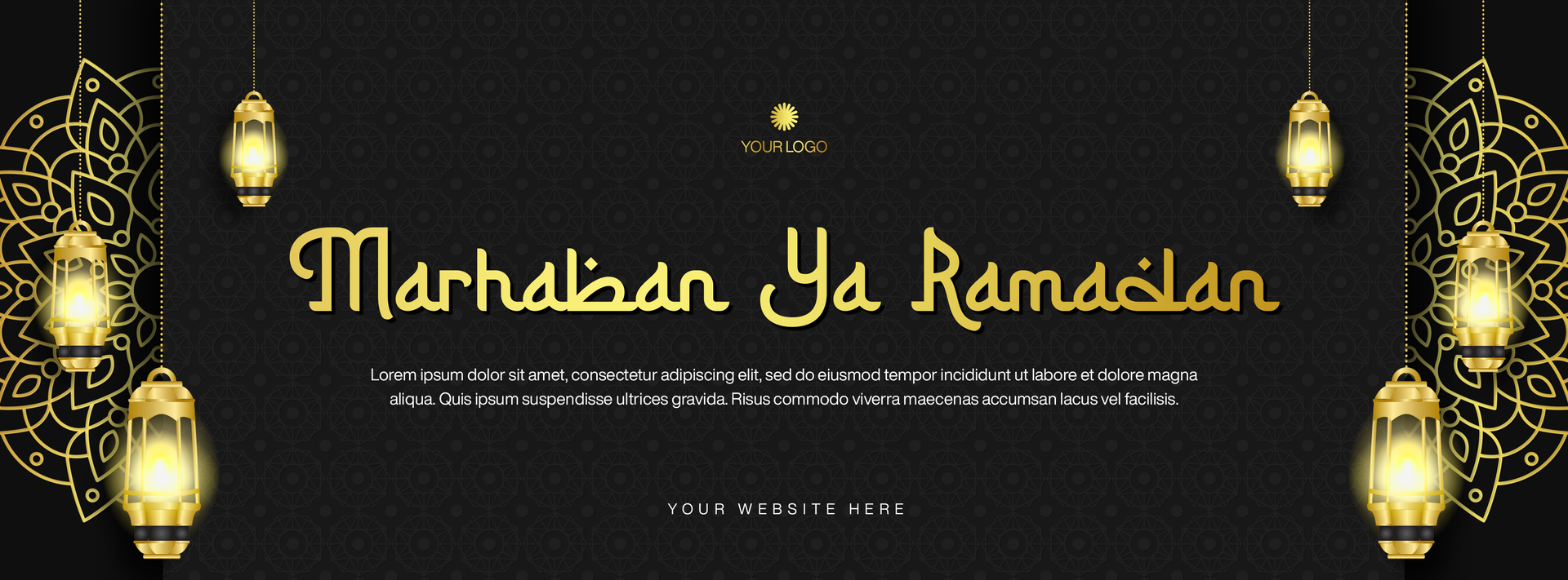 Marhaban Ya Ramadan Islamic Background For Social Media Cover Template Design psd