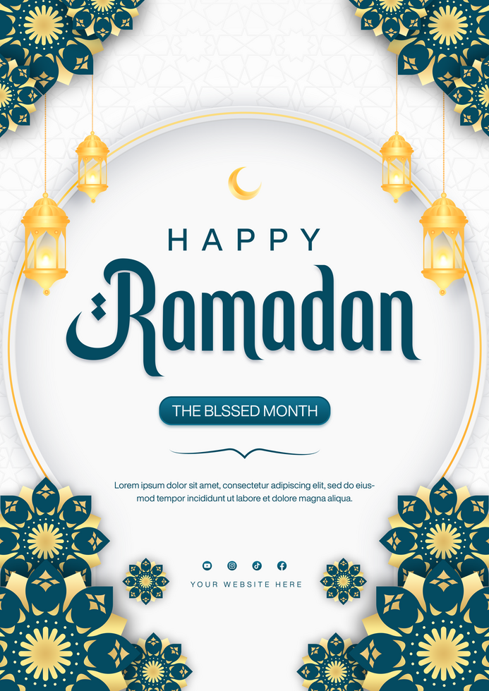 Islamic ramadan celebration for flyer poster template design psd