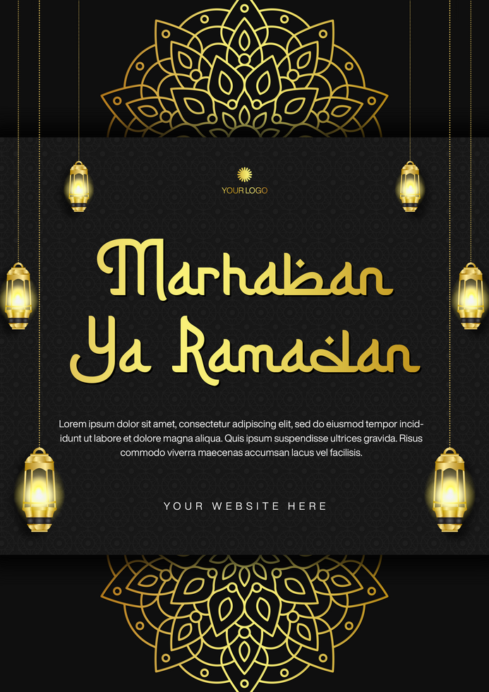 Marhaban Ya Ramadan Islamic Background For Flyer Poster Template Design psd