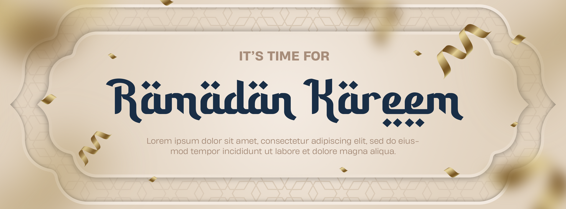 Ramadan Kareem Greetings Social Media Cover Template Design With Confetti Background psd