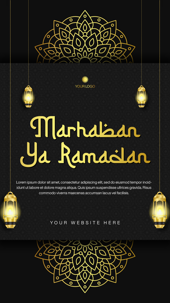 Marhaban Ya Ramadan Islamic Background For Social Media Stories Template Design psd