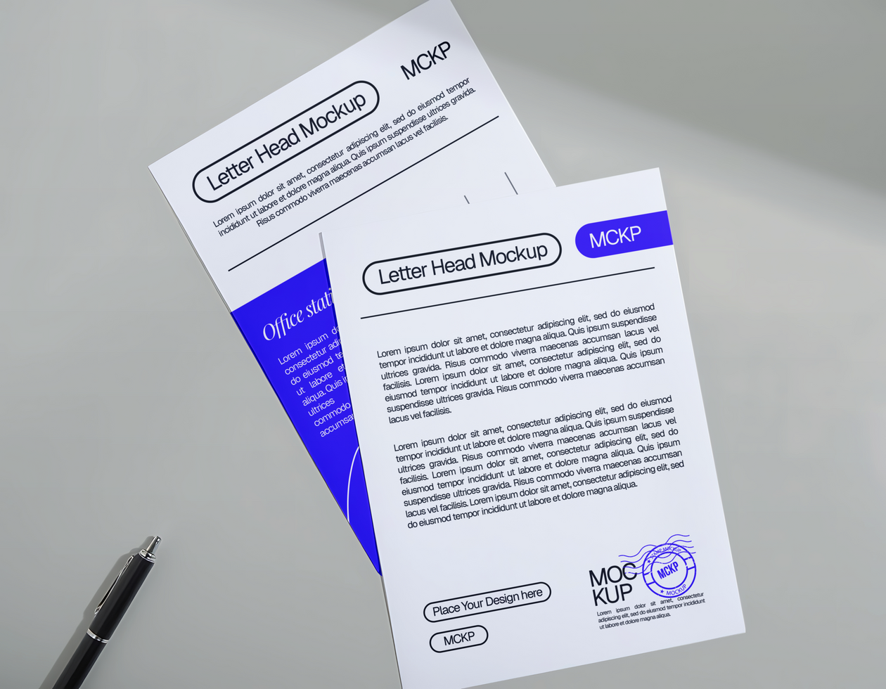 Clean minimalist letterhead mockups ready for your design psd