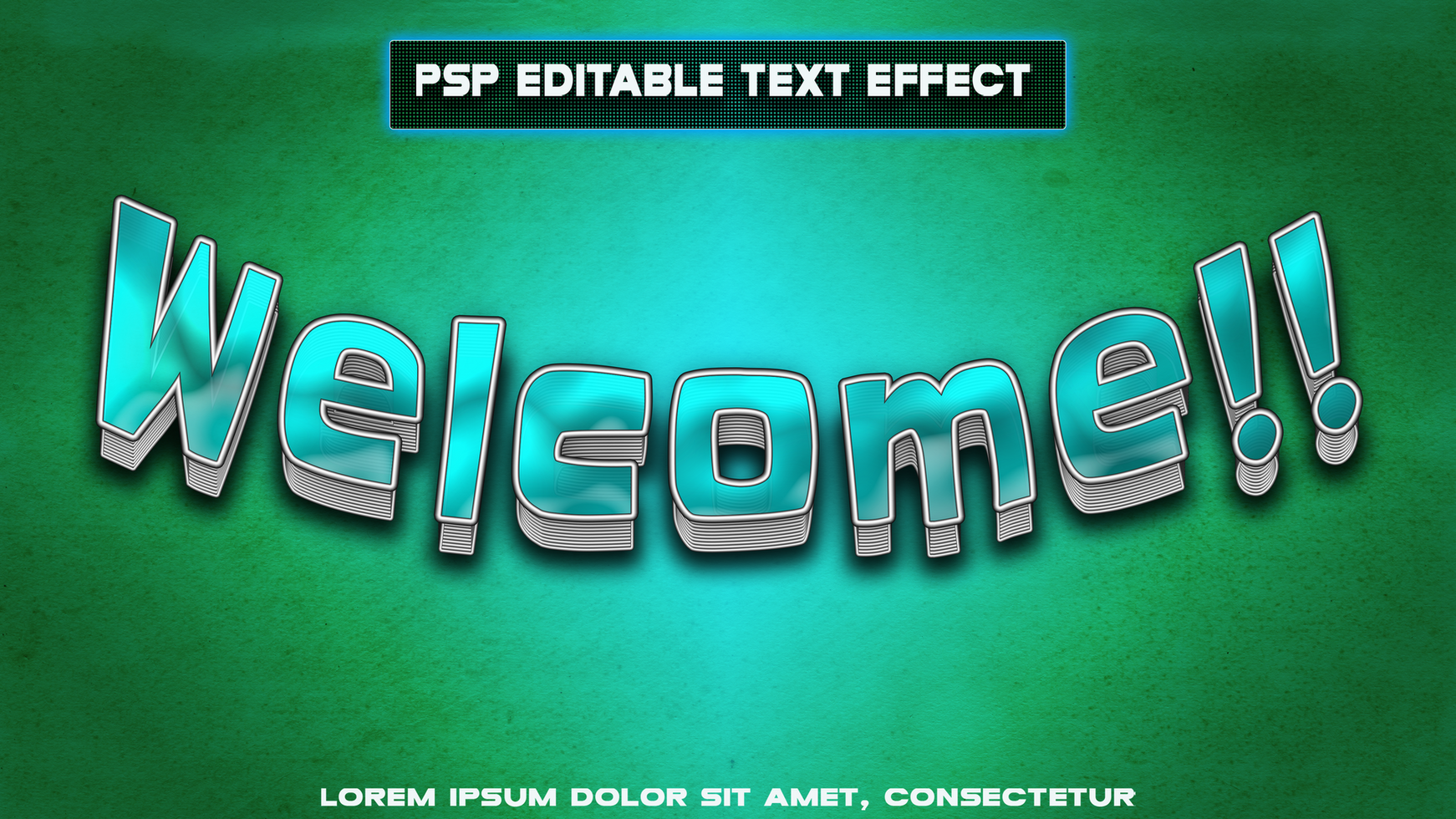 Sky blue letters for welcome psd
