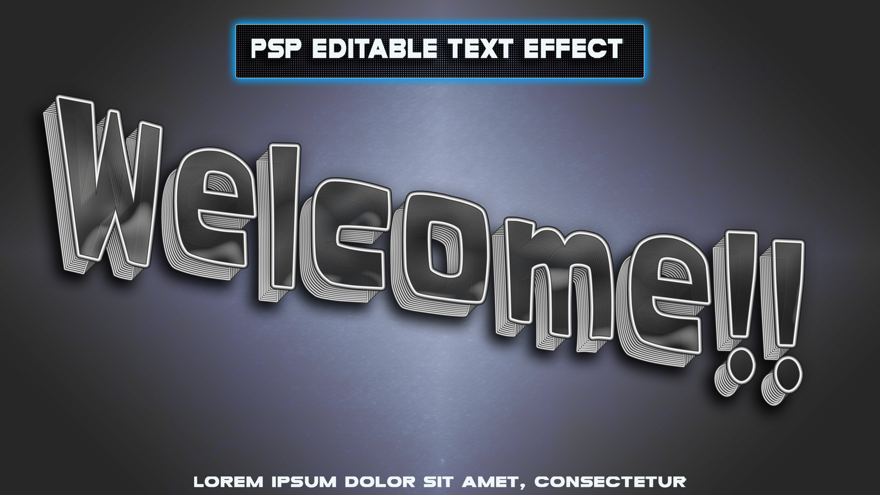 Grey letters for welcome psd