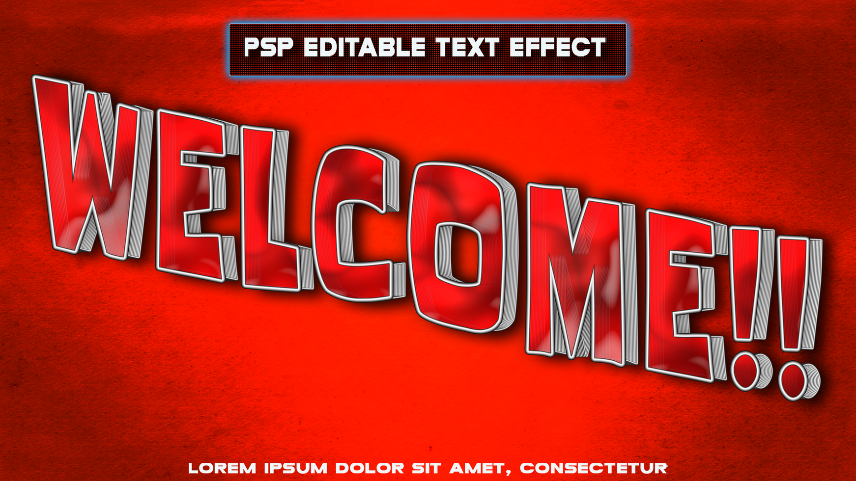 Red letters for welcome psd