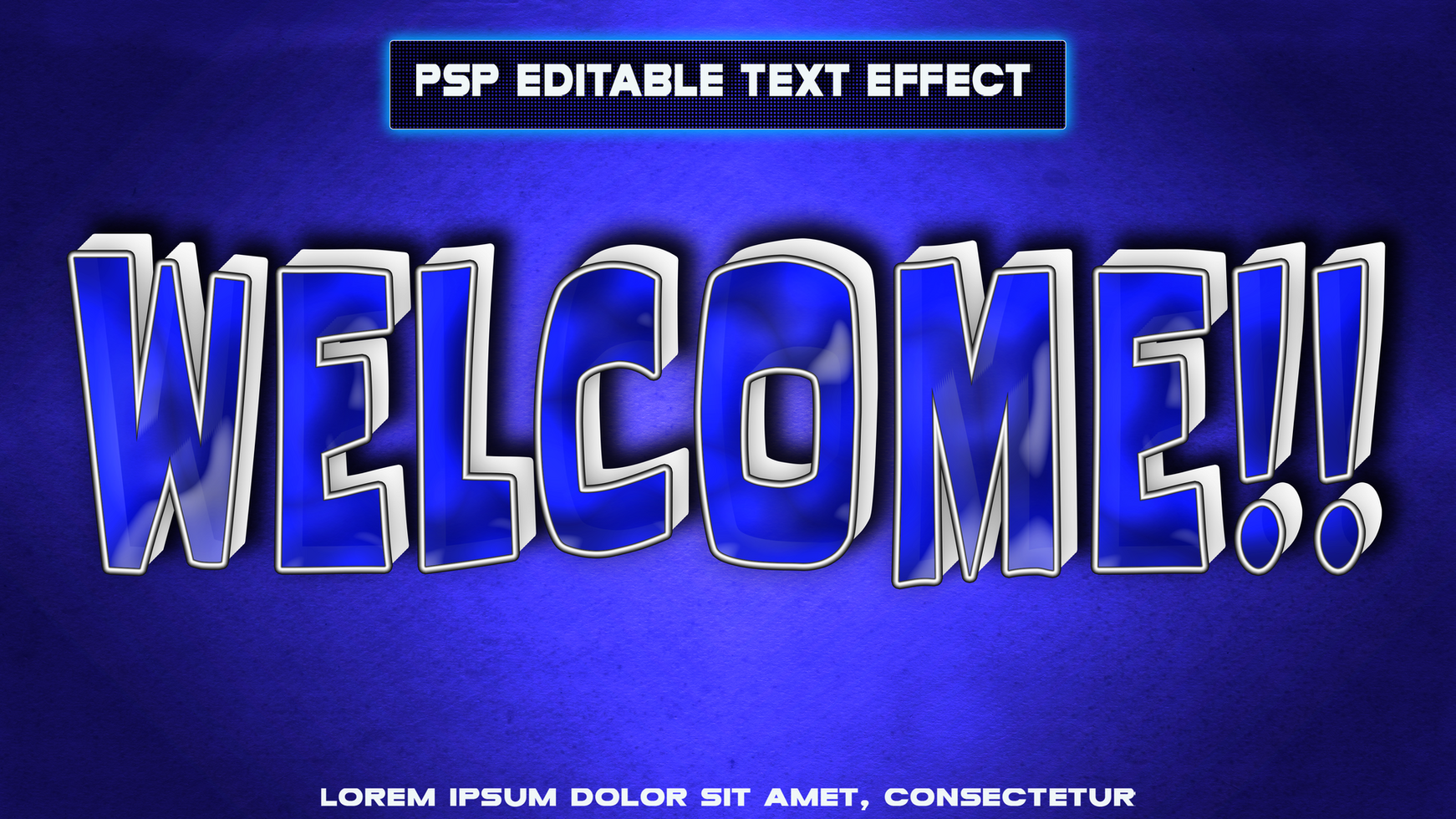 Blue letters for welcome psd