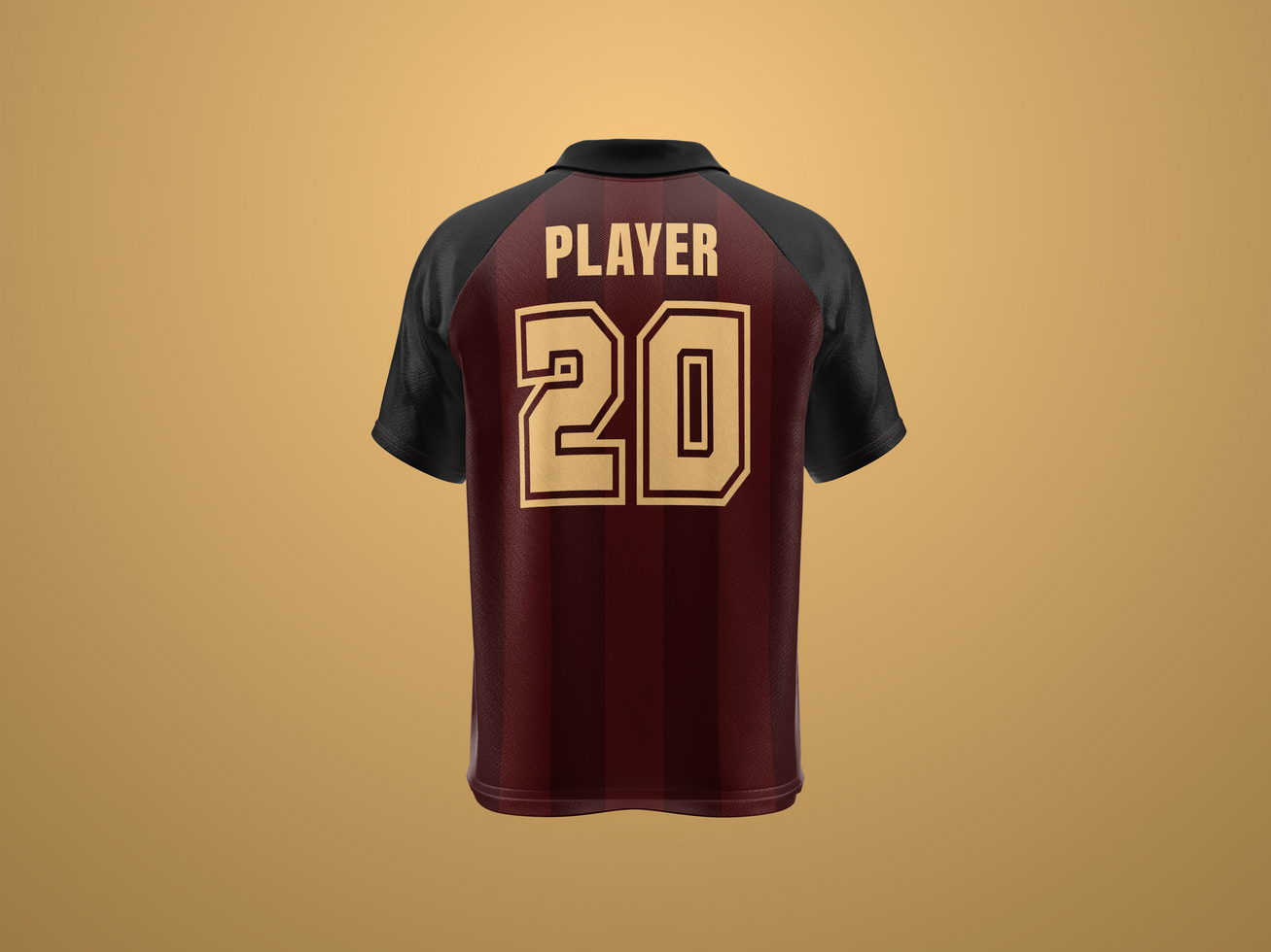 Jersey with Collar Mockup Back View psd