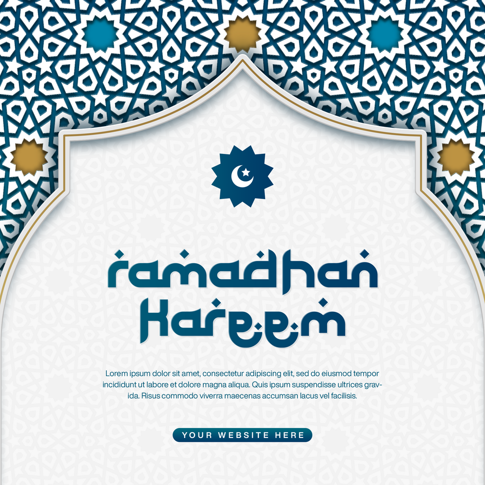 Gradient Ramadhan Kareem Social Media Post Banner Template Design With Islamic Pattern psd