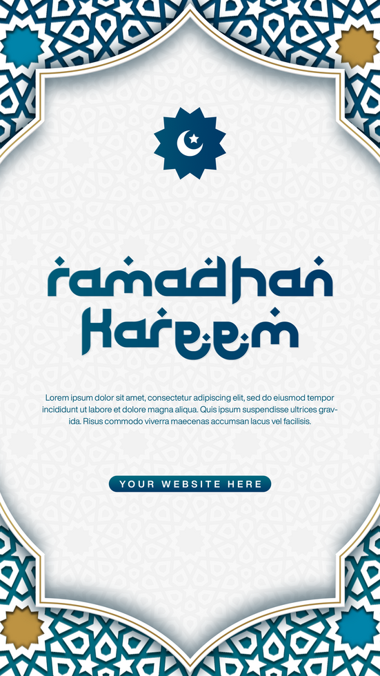 Gradient Ramadhan Kareem Social Media Story Banner Template Design With Islamic Pattern psd