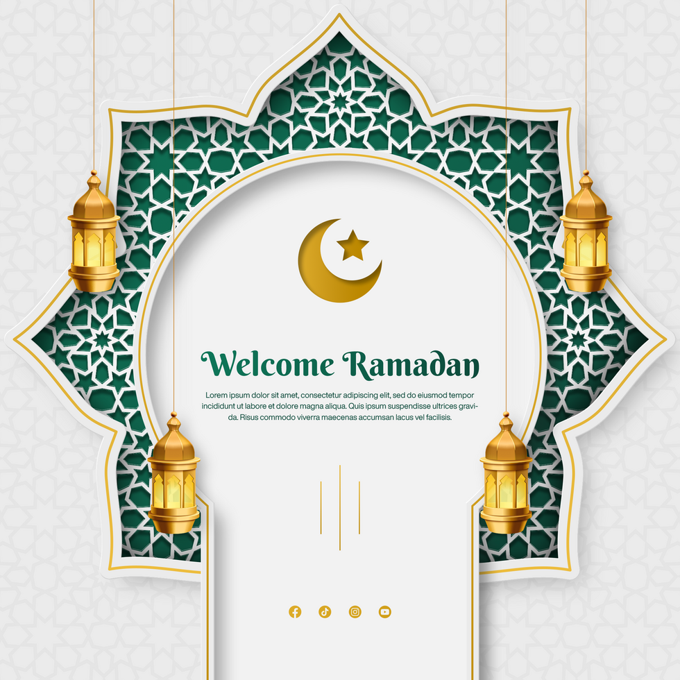 Welcome Ramadan Social Media Post Banner Template Design With Islamic Background psd