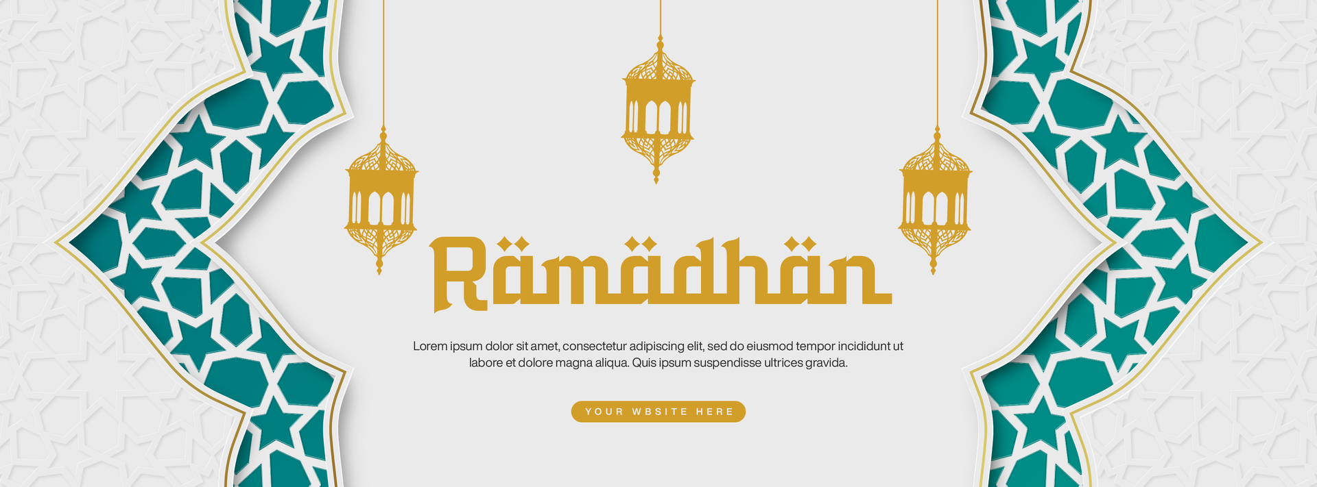 Gradient Ramadhan Banner Social Media Cover Template Design With Islamic Pattern psd