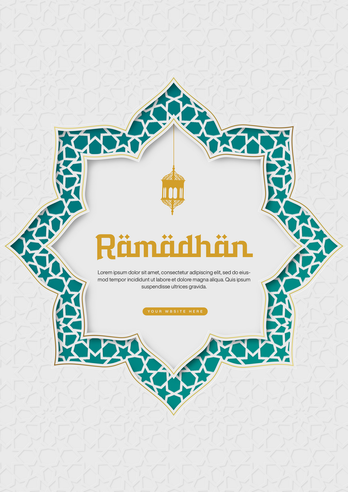 Gradient Ramadhan Banner Poster Template Design With Islamic Pattern psd