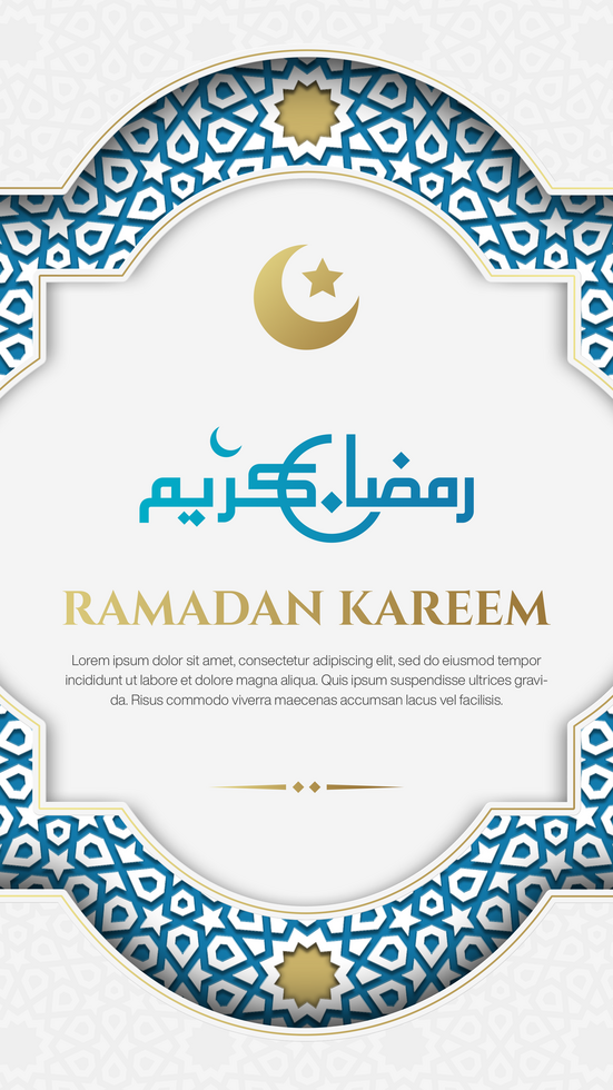 Realistic Ramadan Kareem Social Media Stories Banner Template Design With Arabic Text psd