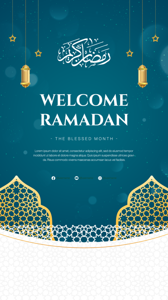 Welcome Ramadan Social Media Story Banner Template Design With Islamic Pattern Background psd