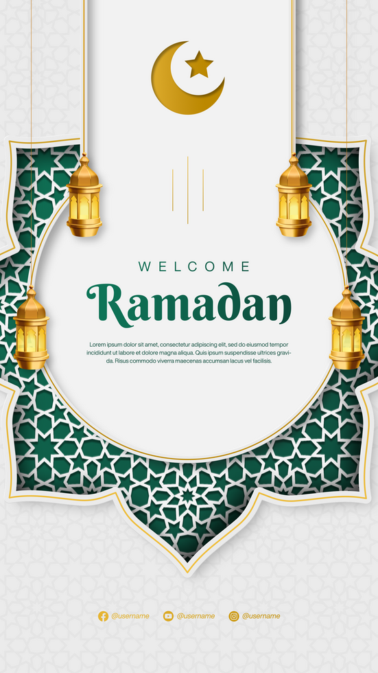 Welcome Ramadan Social Media Story Banner Template Design With Islamic Background psd