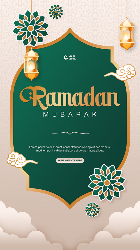 Ramadan Mubarak Social Media Story Template Design With Islamic Background psd