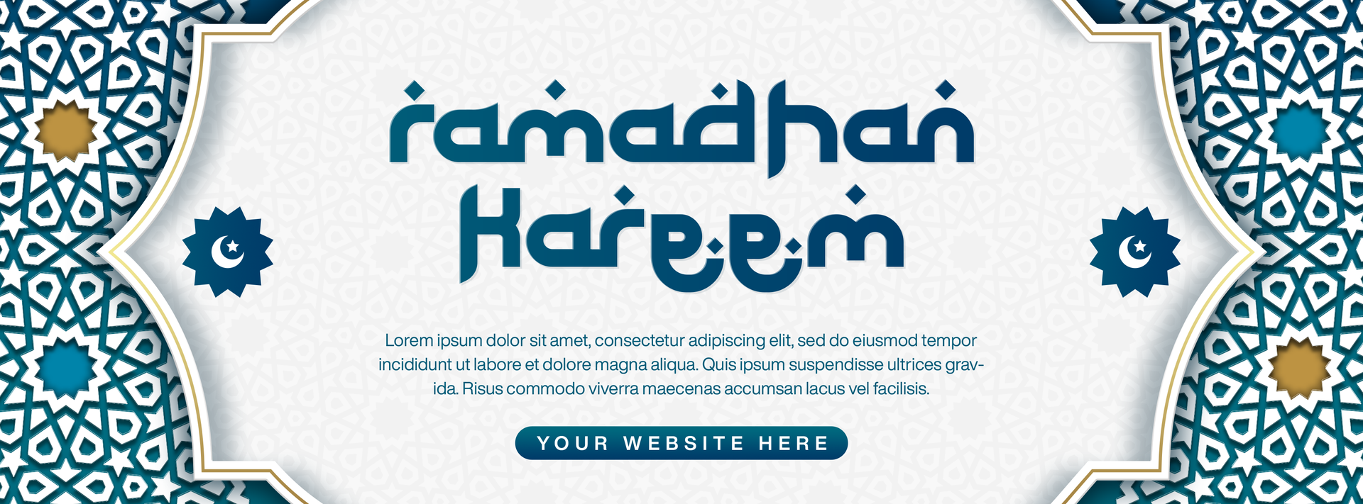 Gradient Ramadhan Kareem Social Media Cover Banner Template Design With Islamic Pattern psd