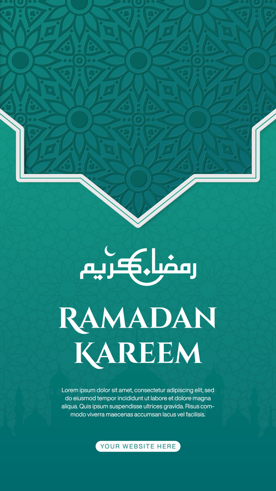 Ramadan Kareem Social Media Story Banner Template With with Islamic Pattern Background psd
