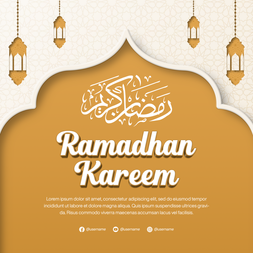 Ramadan Kareem Banner Template for Social Media Post with Islamic Background psd