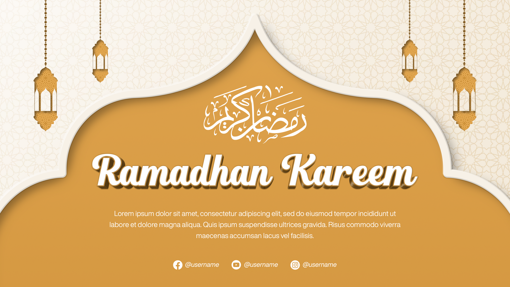 Ramadan Kareem Banner Template for Landing Page with Islamic Background psd