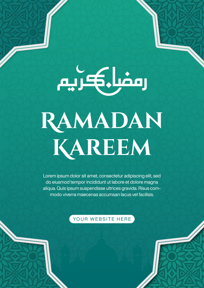Ramadan Kareem Poster Banner Template With with Islamic Pattern Background psd