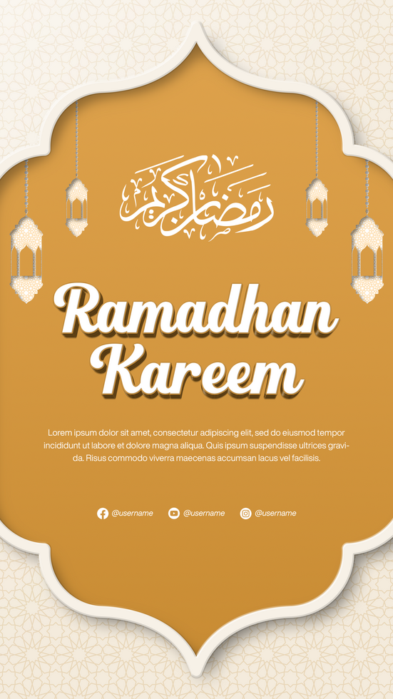 Ramadan Kareem Banner Template for Social Media Story with Islamic Background psd
