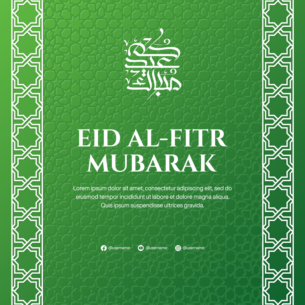 Eid Al-Fitr Social Media Post Banner Template For Ramadan Celebration With Gradient Islamic Background psd
