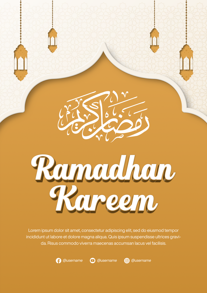 Ramadan Kareem Banner Template for Flyer Poster with Islamic Background psd