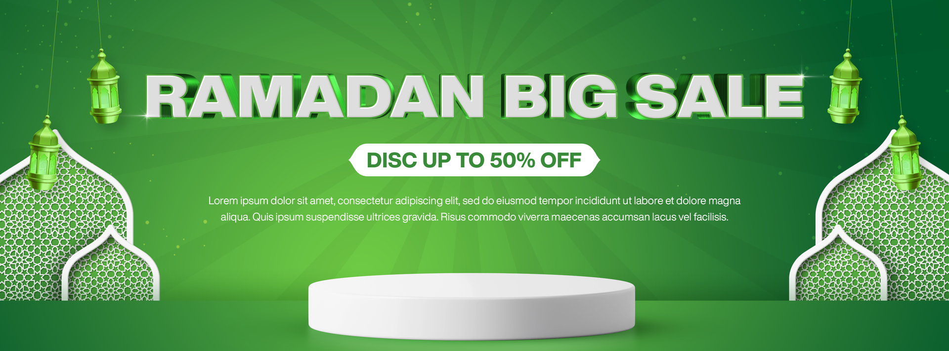 Ramadan Big Sale Social Media Cover Template Design for Promotion Banner with Product Display psd