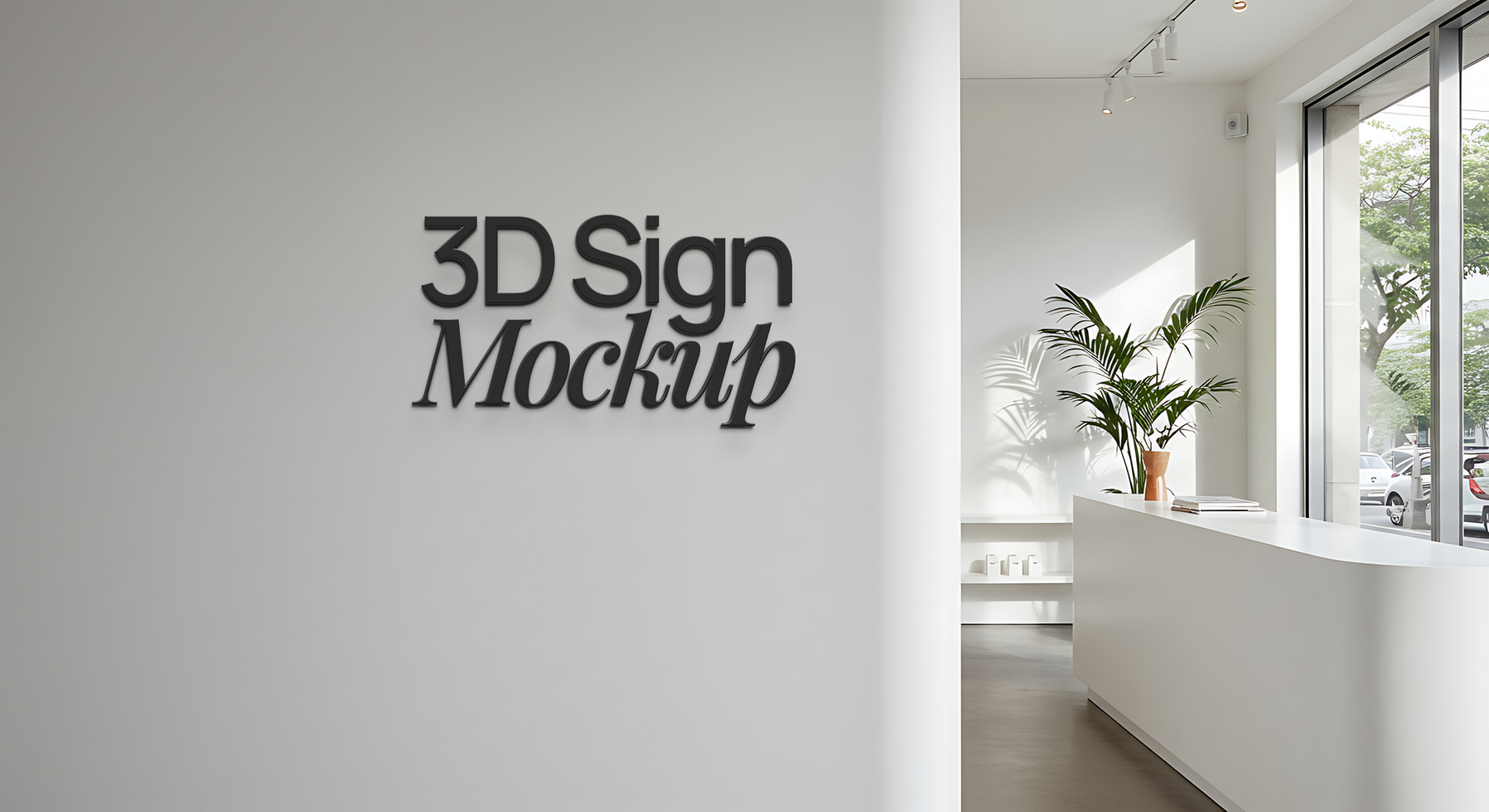 Store Interior Sign Logo Mockup psd