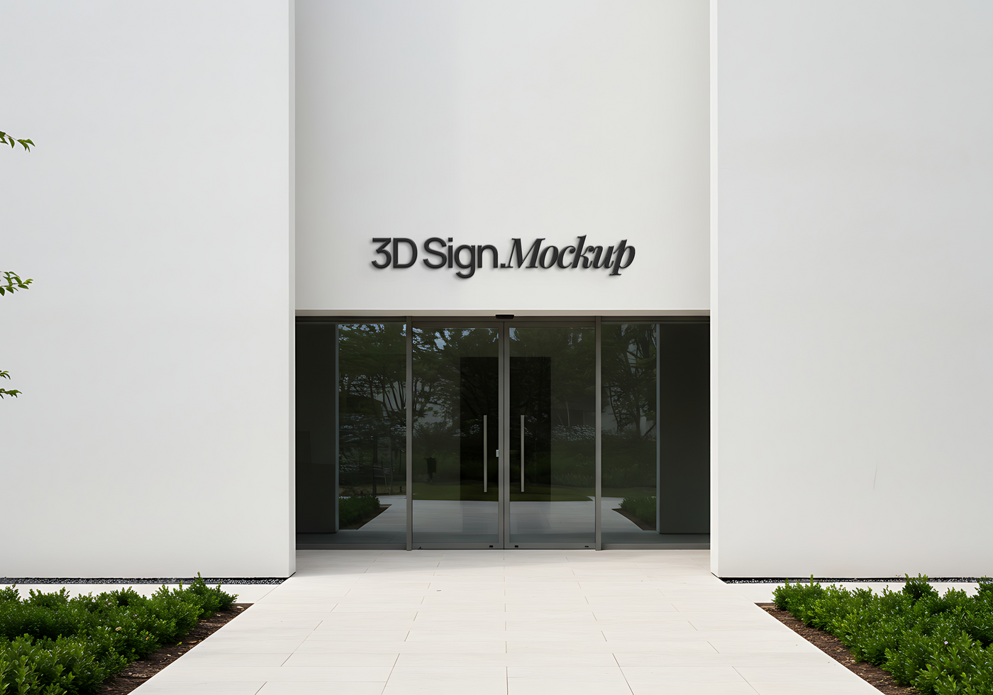 3D Store Signage Professional Mockup psd