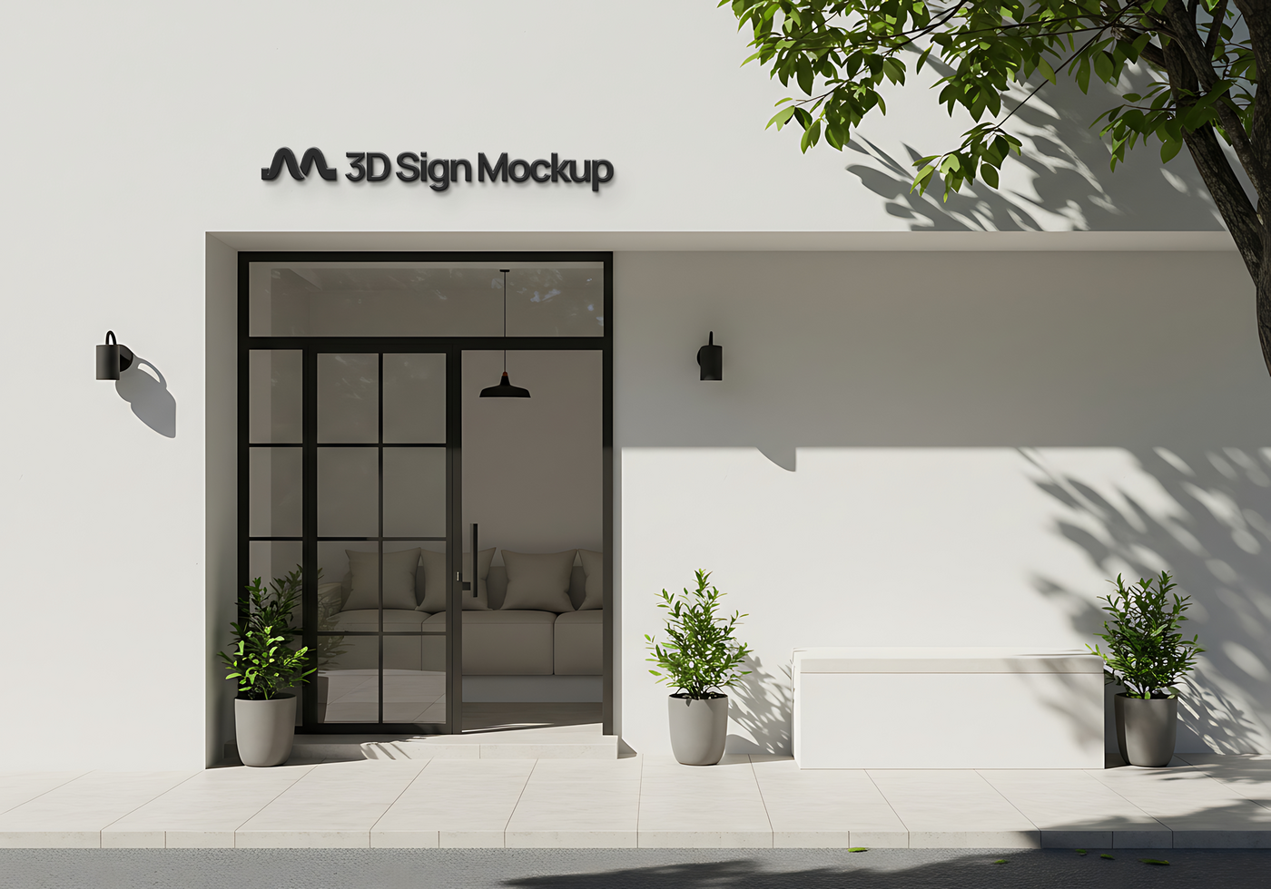 Store front logo Mockup psd